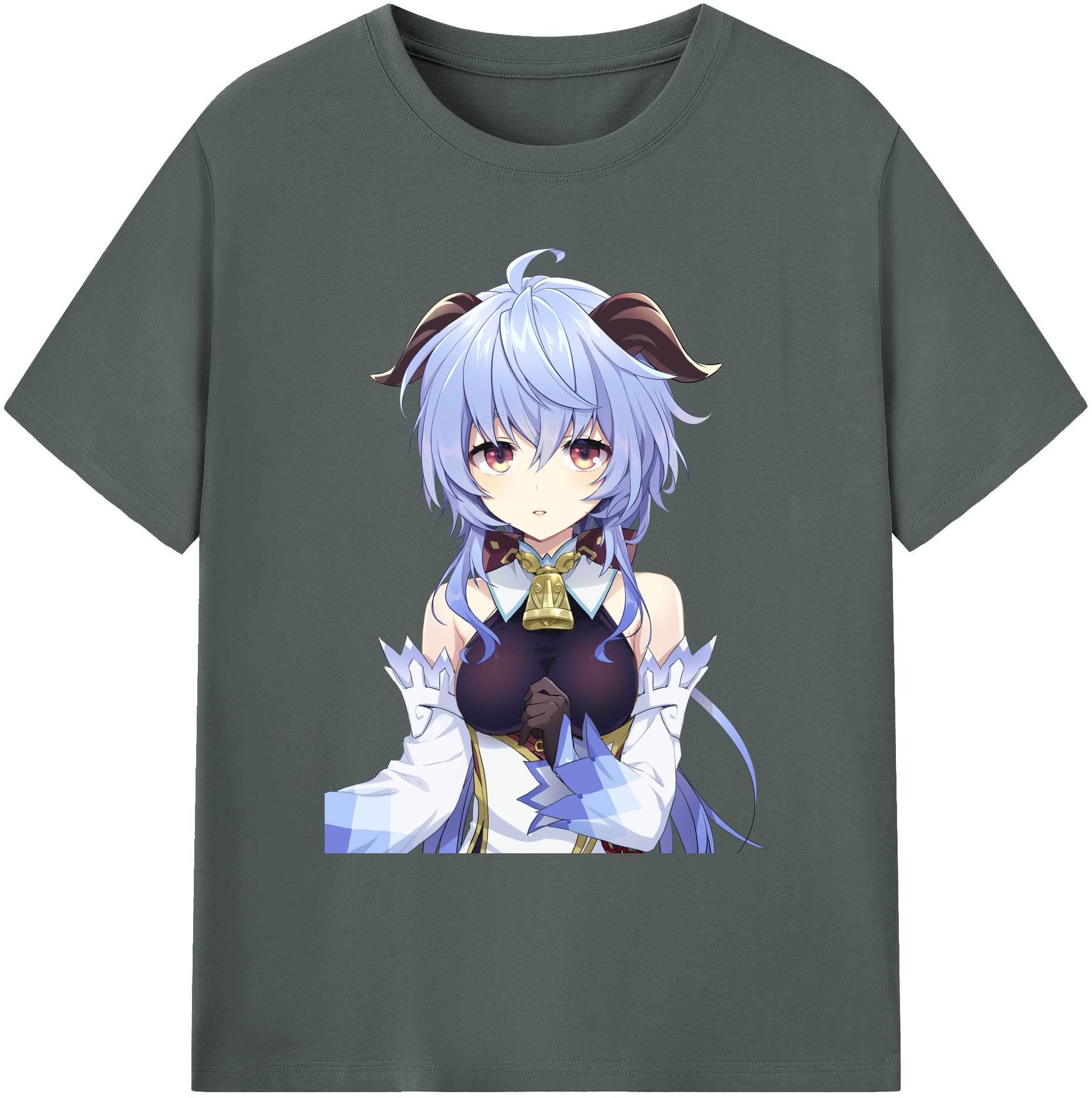 げんし神 甘雨 かんう genshin Ganyu 綿100％ メンズ半袖Tシャツ｜肌触りやわらか＆通気性